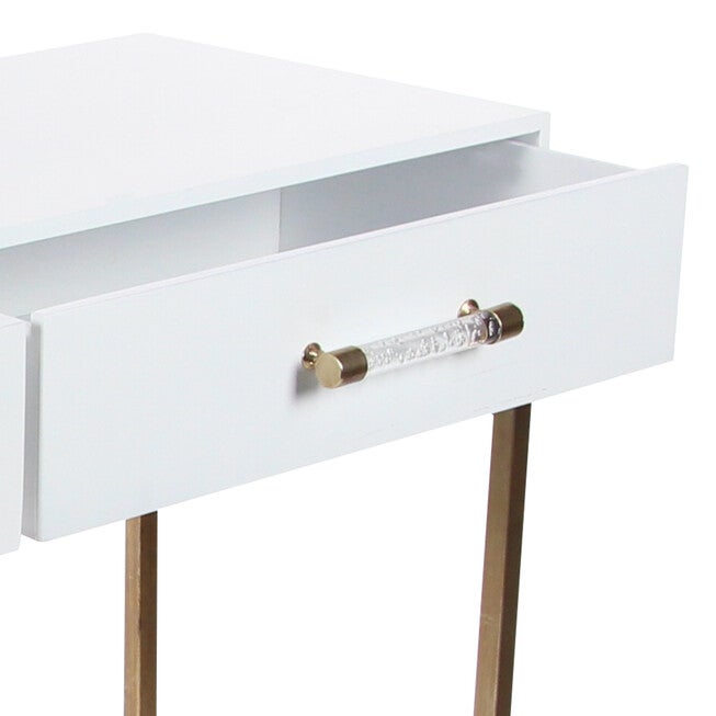 White Glam Metal Console Table, 31 x 47, , alternate image number 6