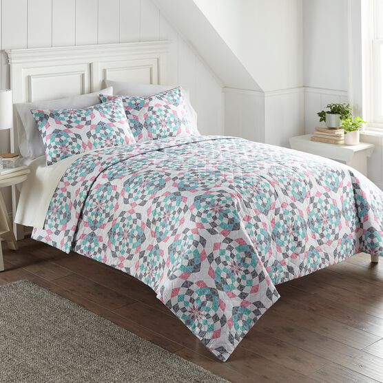 Seersucker Geo Design 6-in-1 Quilt Set, , alternate image number null