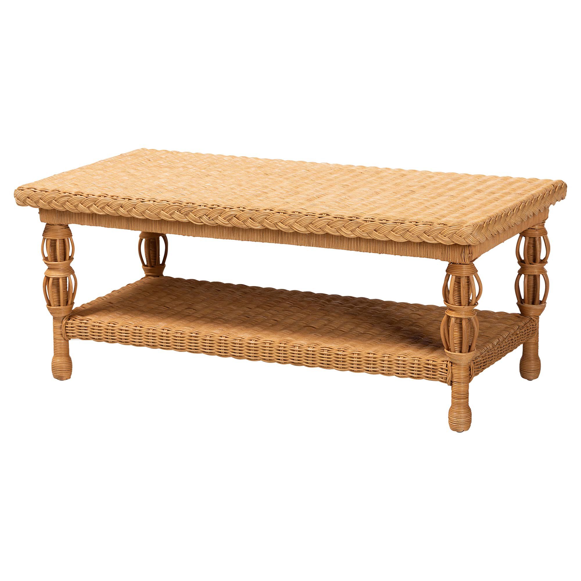 Dolby Natural Rattan Coffee Table, LIGHT HONEY, alternate image number 1