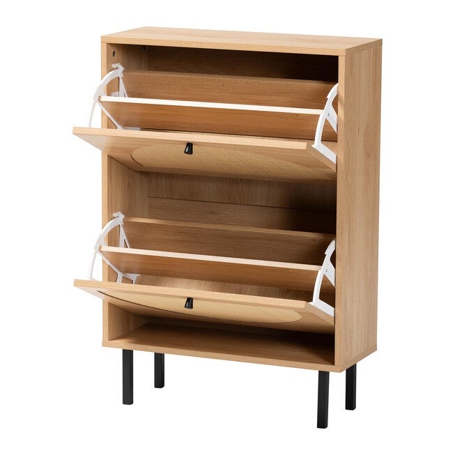 Remus Wood Shoe Cabinet, LIGHT OAK, alternate image number 2