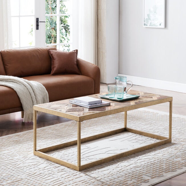 Dorville Patterned Reclaimed Wood Cocktail Table, BROWN, hi-res image number null