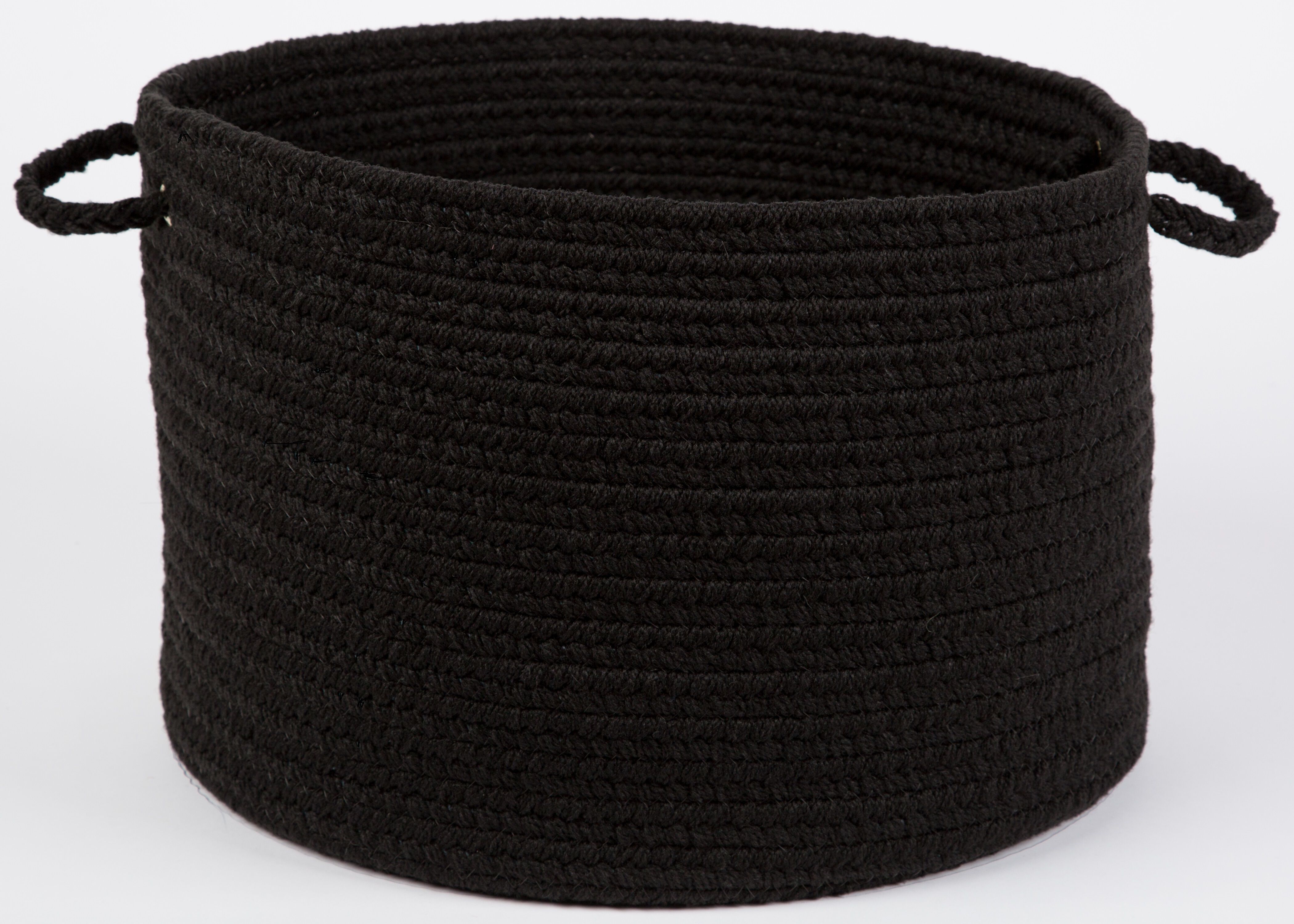 18 inches x 12 inches Braided Basket with Handles, BLACK, on-hover image number 1