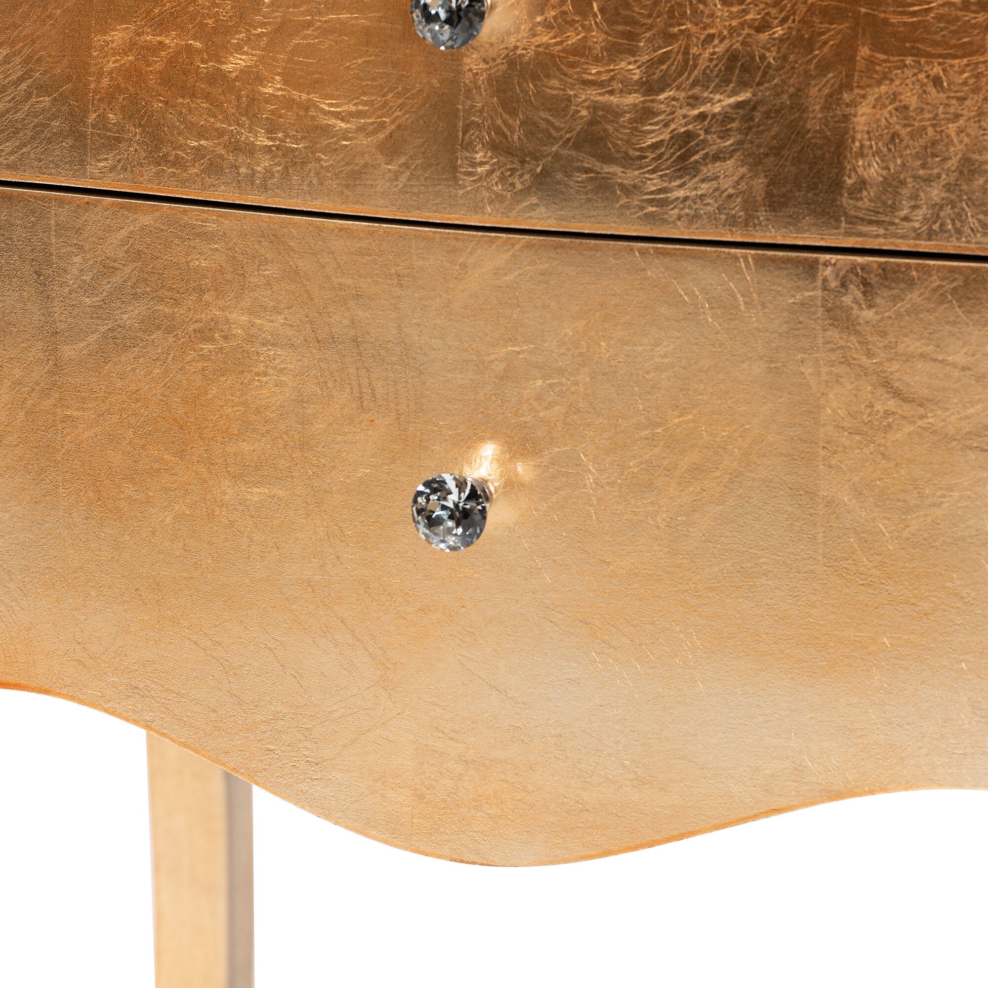 Patrice Classic and Traditional Gold Finished Wood 2-Drawer End Table, GOLD, alternate image number 5