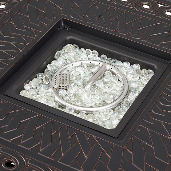 Cartney 32" Square Aluminum LPG/NG Fire Pit, , alternate image number null