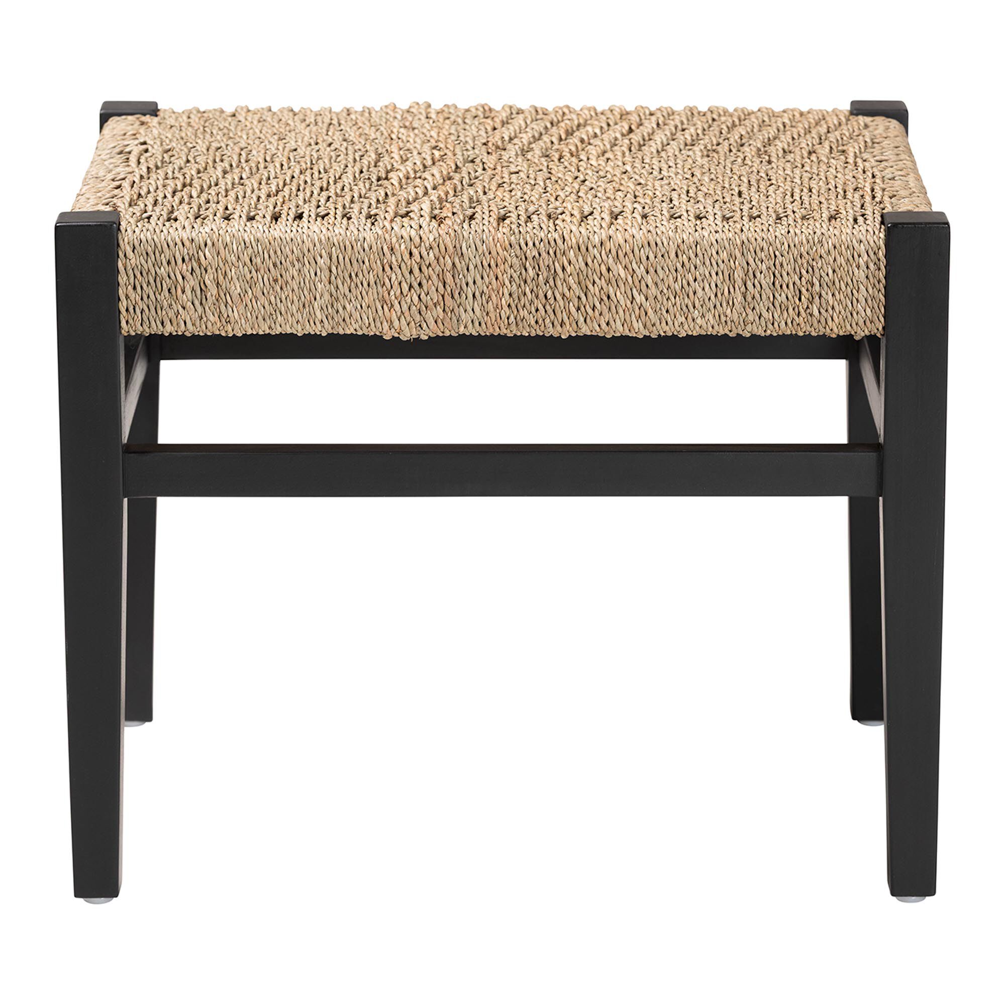 Amber Seagrass Accent Bench, BLACK, alternate image number 2