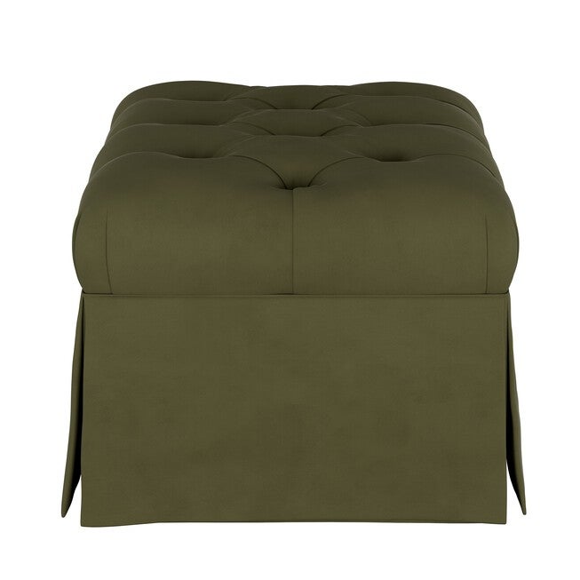 Velvet Skirted Storage Bench, , alternate image number 2