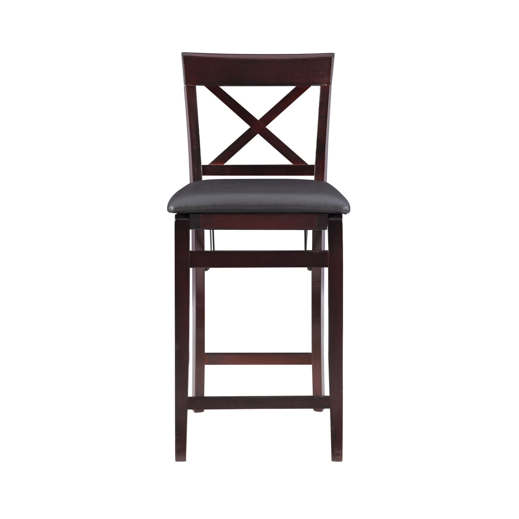 Triena X Back Folding Counter Bar Stool, BROWN, hi-res image number 0