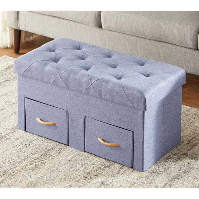 Double Foldable Ottoman, BLUE, hi-res image number null