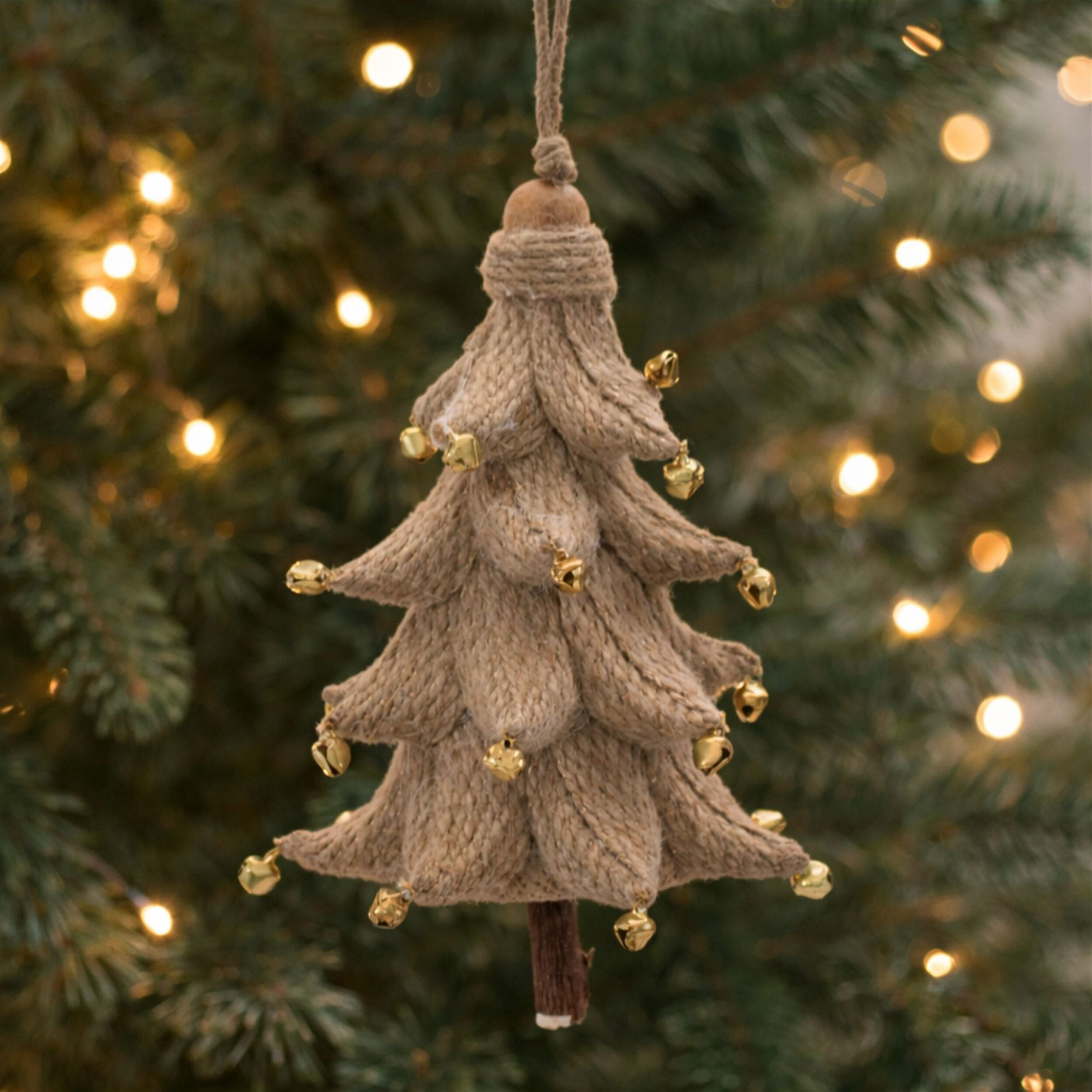 Rustic Tree Ornaments (Set of 4), BROWN, alternate image number 2