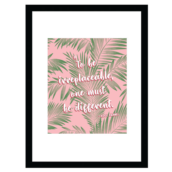 Chanel Irreplaceable Quote - Pink / Green - 14x18 Framed Print, PINK GREEN, hi-res image number null