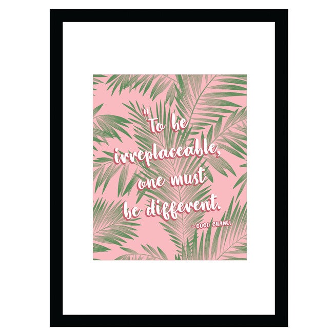 Chanel Irreplaceable Quote - Pink / Green - 14x18 Framed Print, PINK GREEN, hi-res image number 0