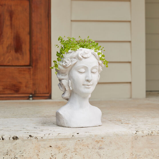 Lady Head Planter, STONE, hi-res image number null