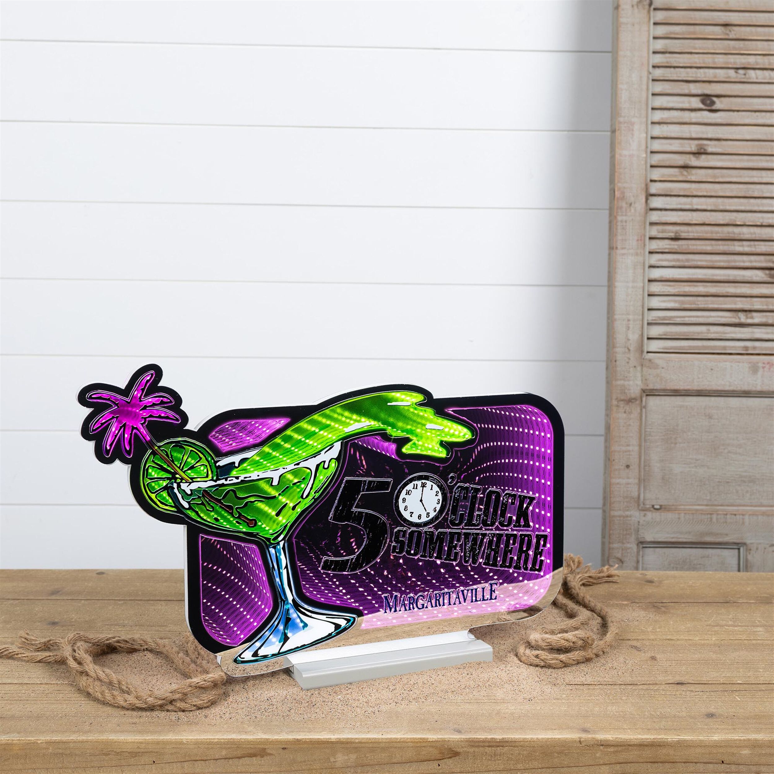 Margaritaville 5 o&#39;Clock EkkoLight 12 inchesH, PINK GREEN, alternate image number 1