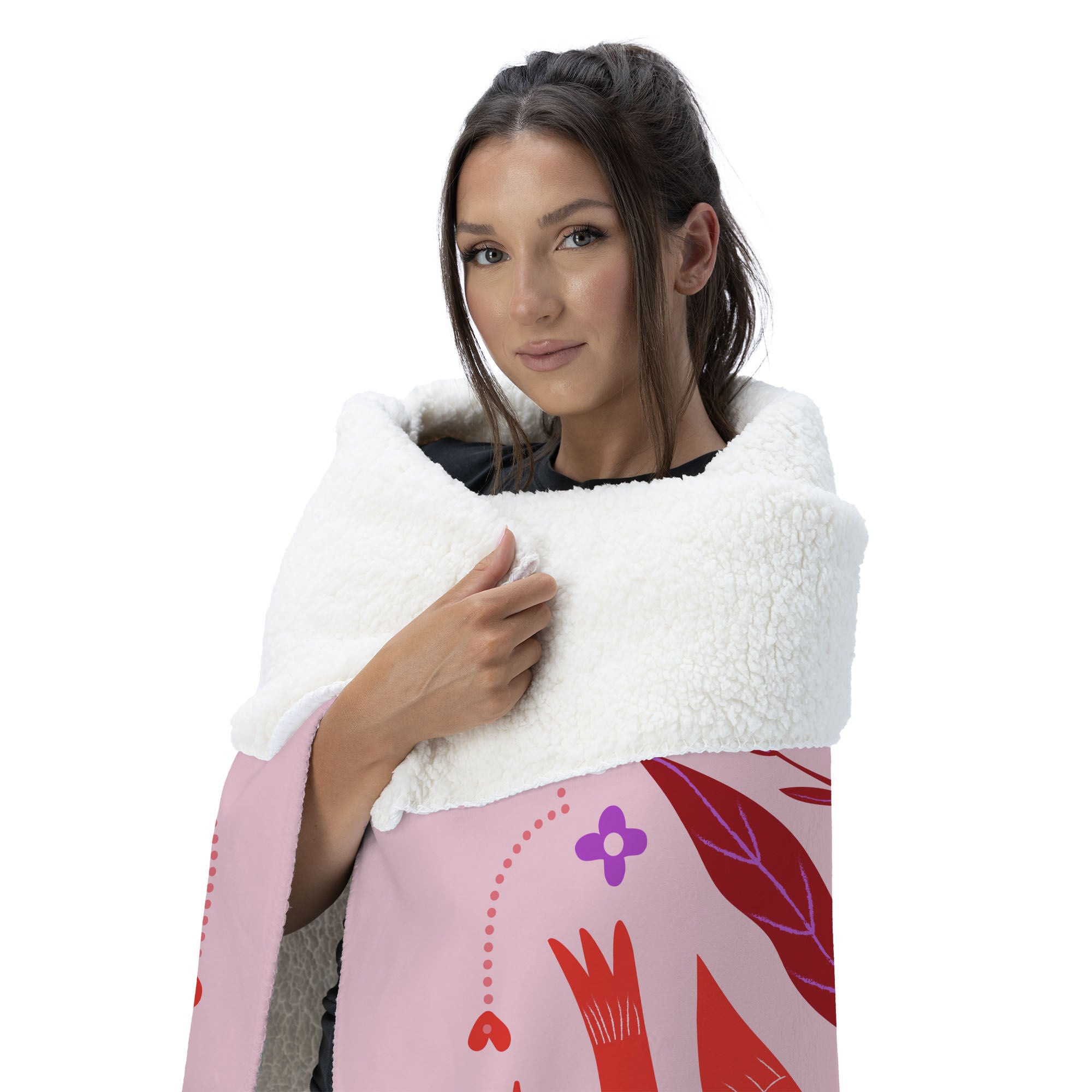 Valentine's Day Flying Birds Silk Touch Sherpa Throw Blanket 50x60 Inches, FLYING BIRDS, alternate image number 2
