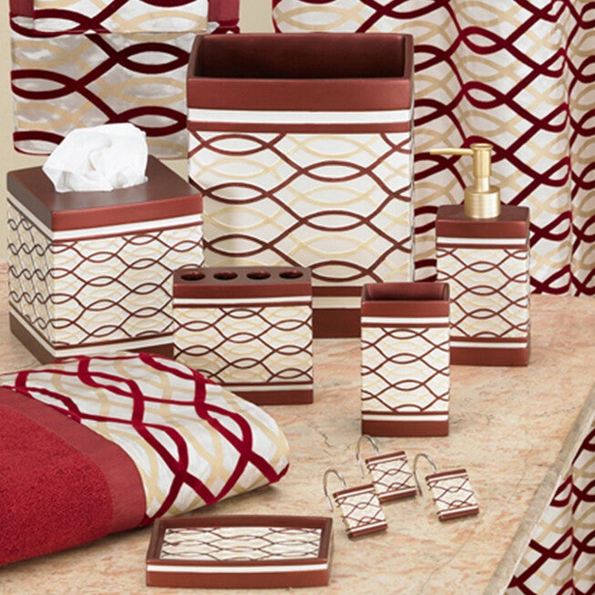 Harmony Set of 12 Shower Hooks , BURGUNDY, hi-res image number null
