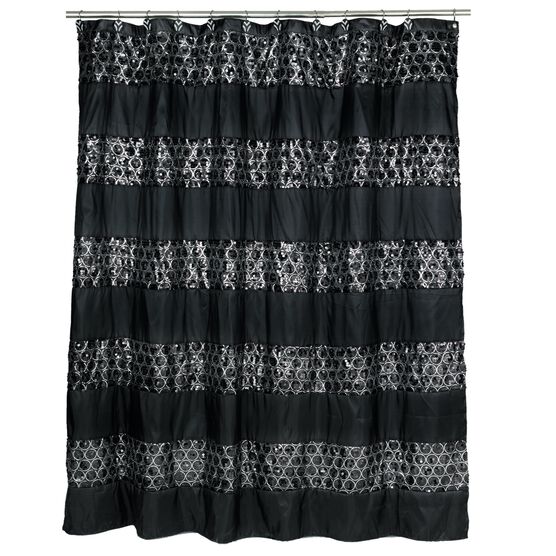 Sinatra Shower Curtain, BLACK, hi-res image number null