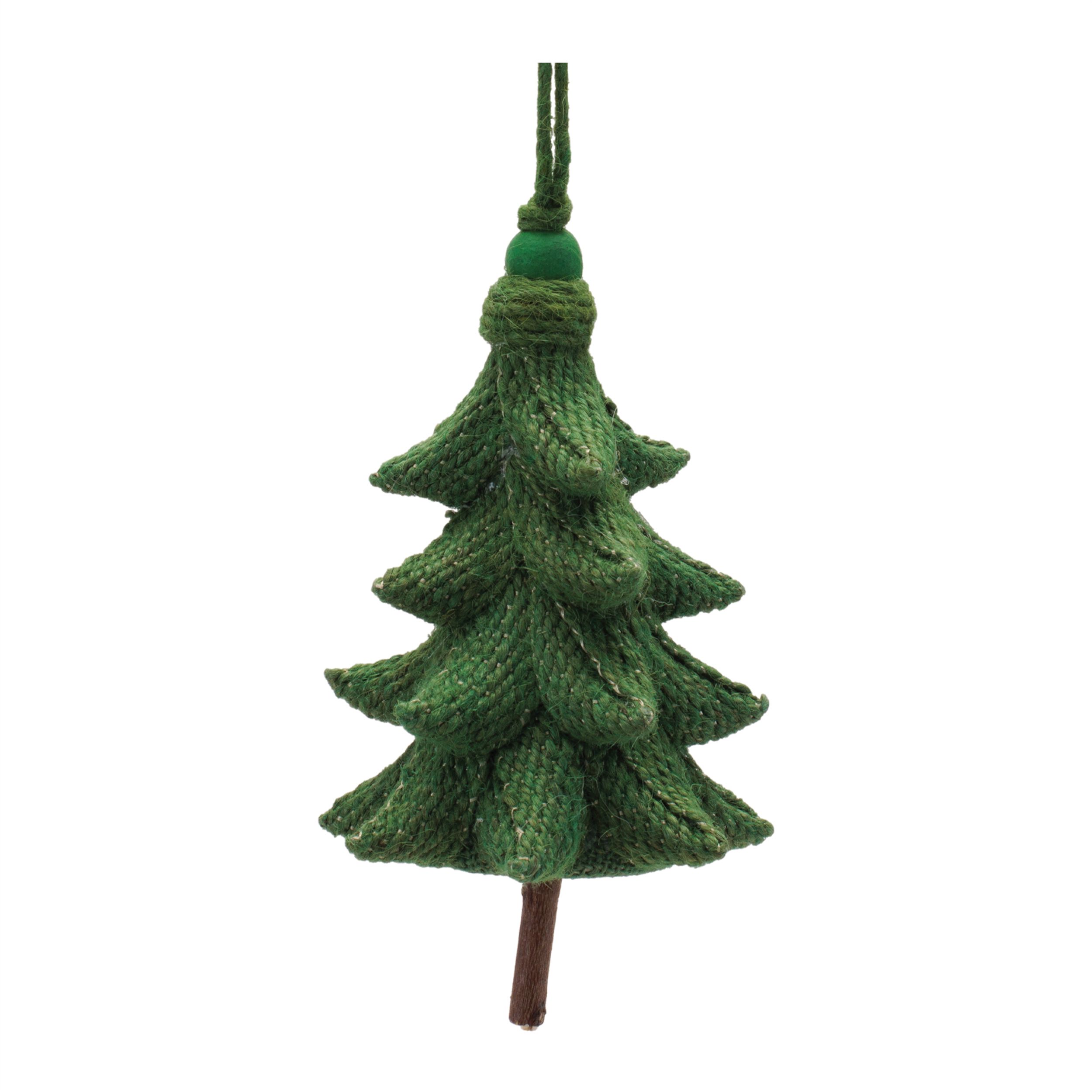Rustic Tree Ornaments (Set of 4), GREEN, hi-res image number 0