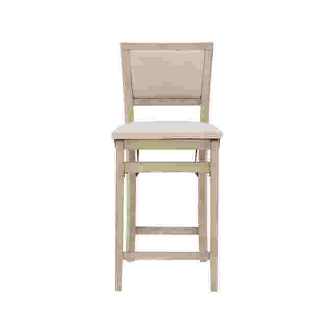 Front view of the grey wash folding bar stool