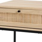 Caterina Mid-Century Modern Transitional Natural Brown Finished Wood And Natural Rattan 1-Drawer Nightstand, , alternate image number null