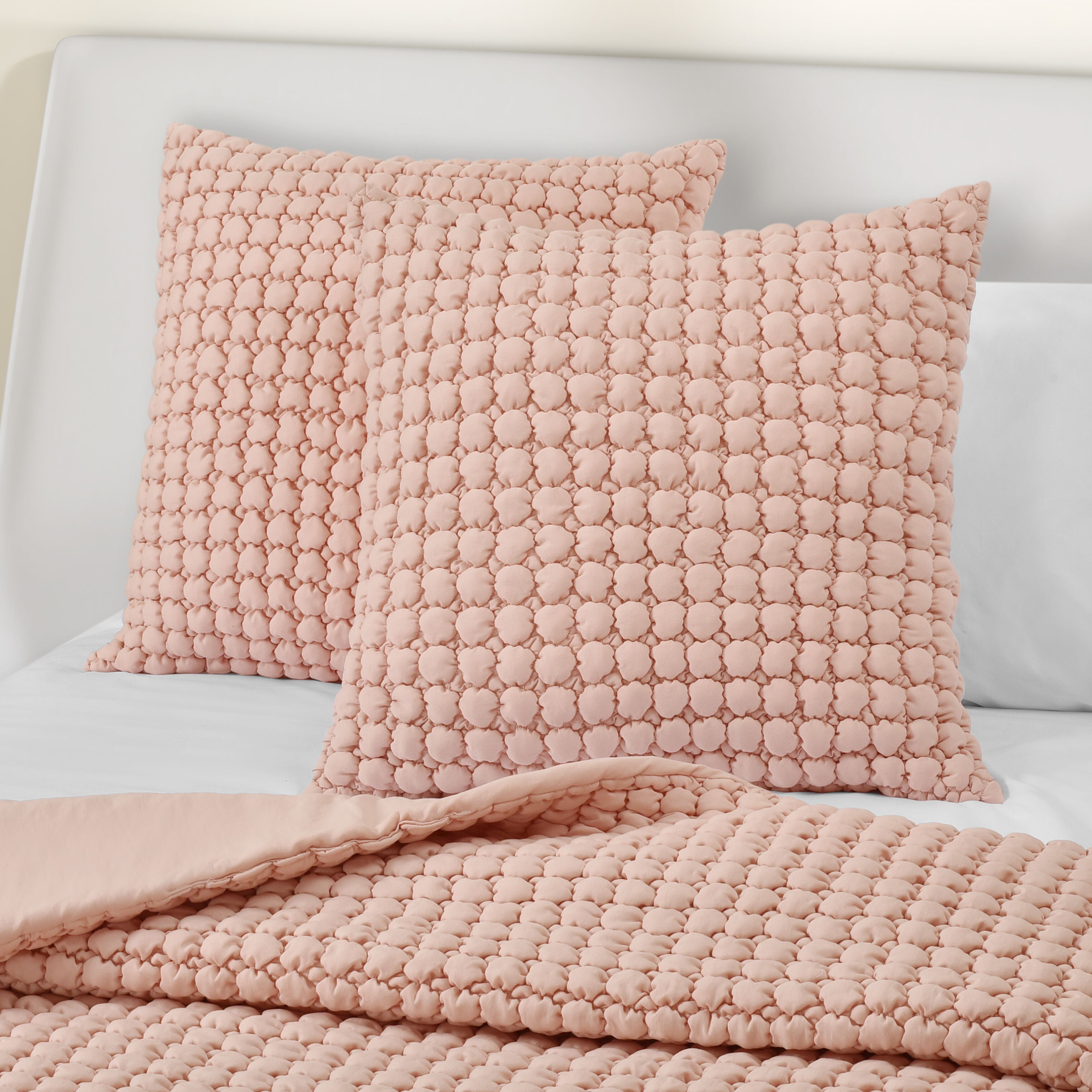 CLOUD PUFF EURO QUILTED SHAM, BLUSH, alternate image number 2