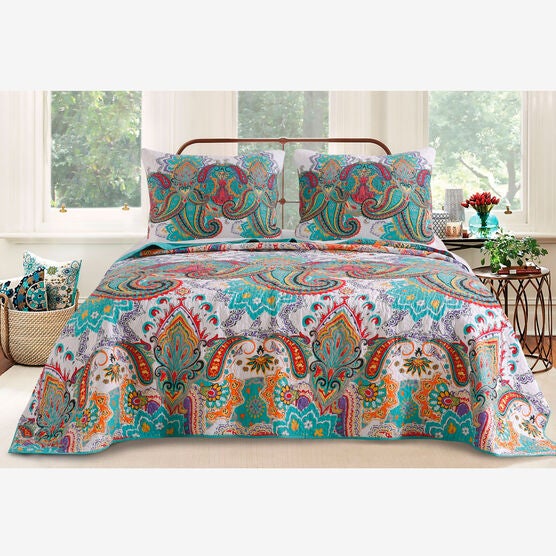 Nirvana Quilt Set , TEAL, hi-res image number null