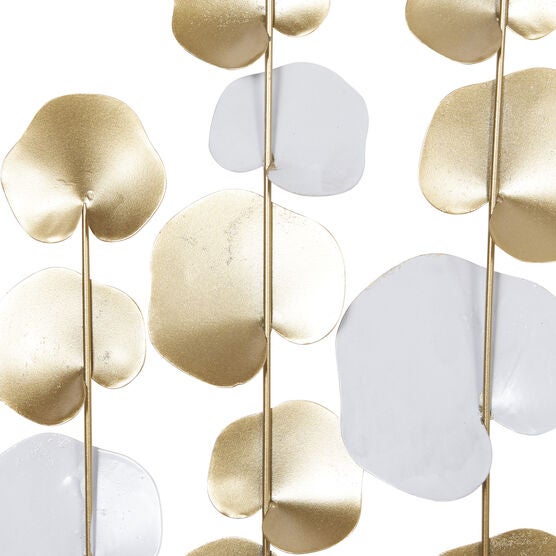 Set Of 2 Gold Metal Floral Wall Decor, , alternate image number null