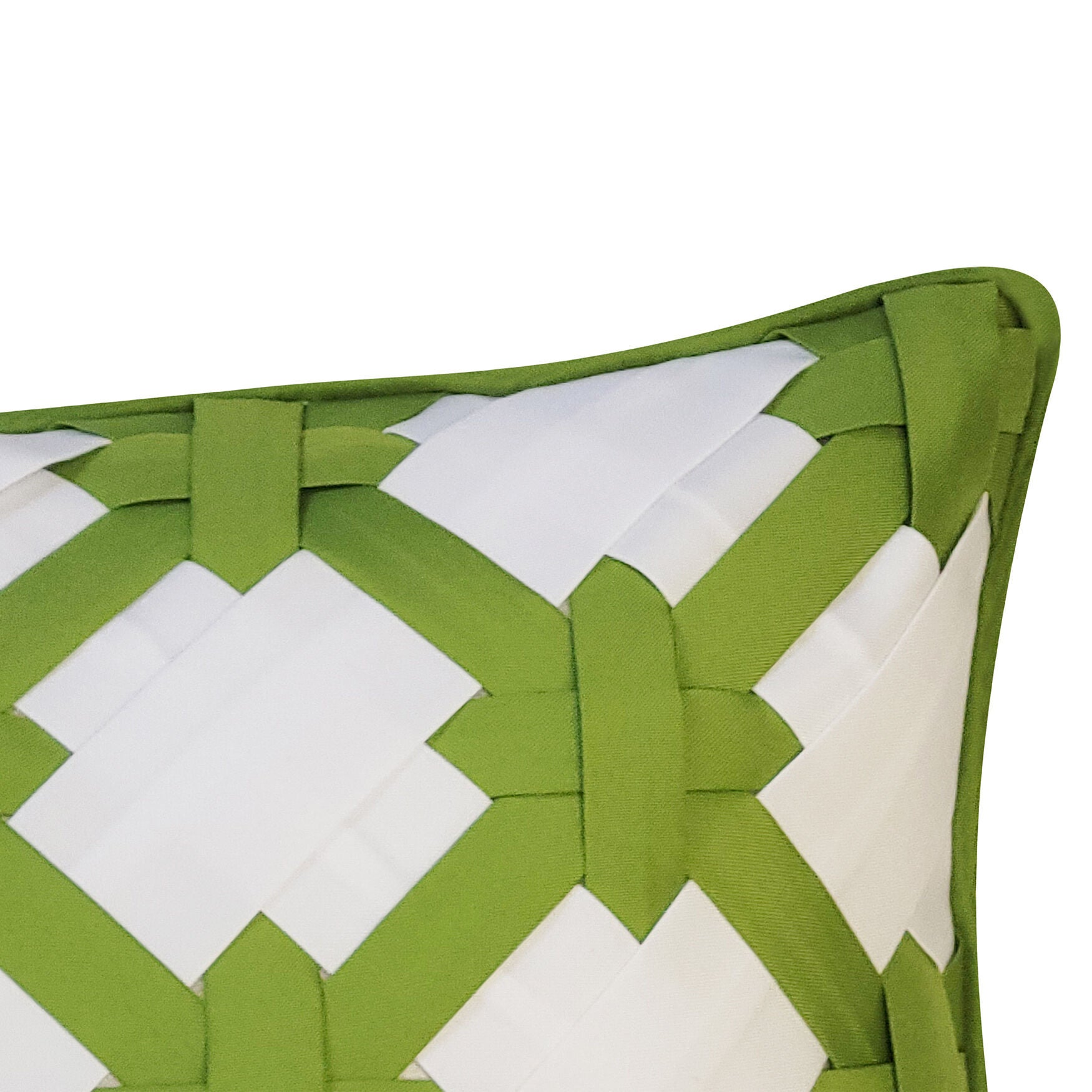 Indoor/Outdoor 2-Tone Intricate Woven Decorative Throw Pillow 18X18, Leaf/White, , alternate image number 2