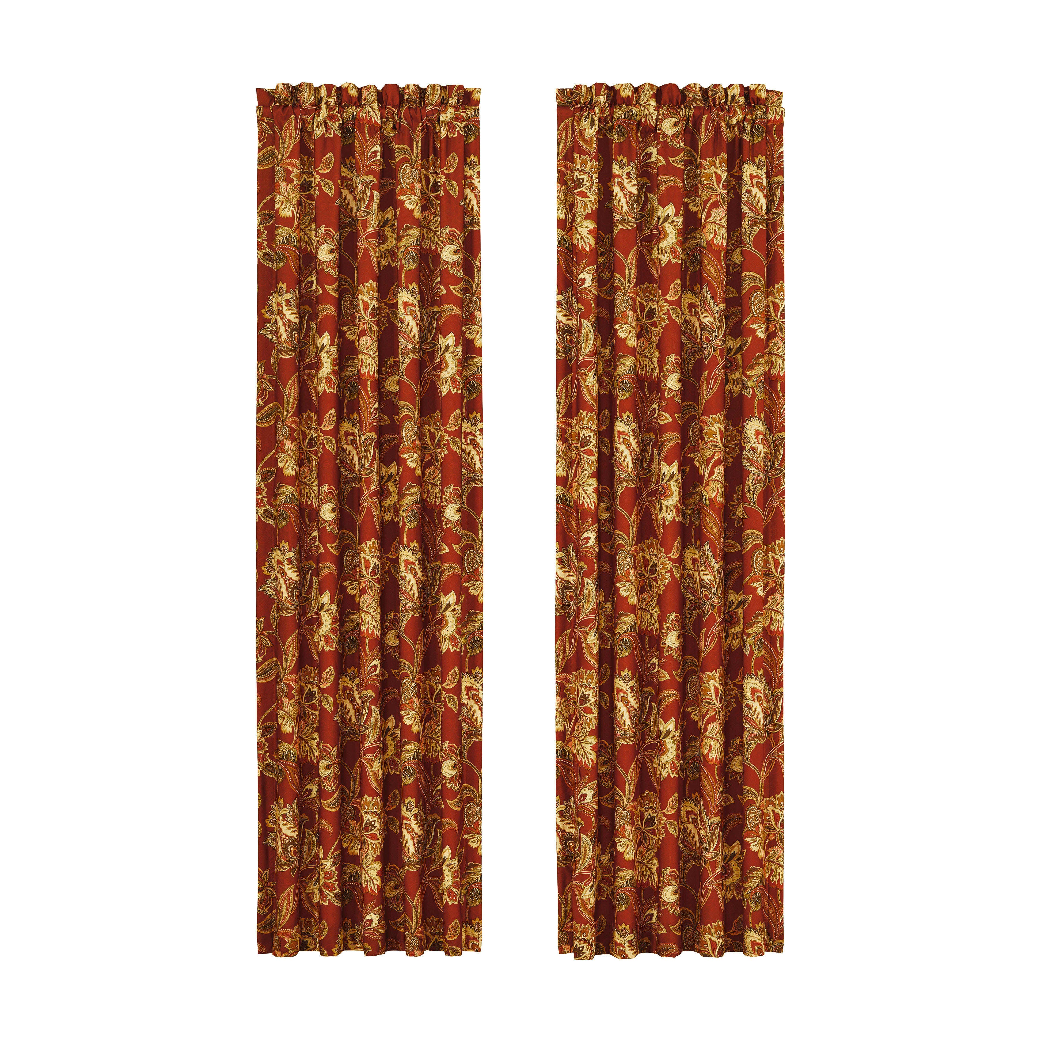 Montecito Red 84 Inch Window Panel Pair, RED, alternate image number 2