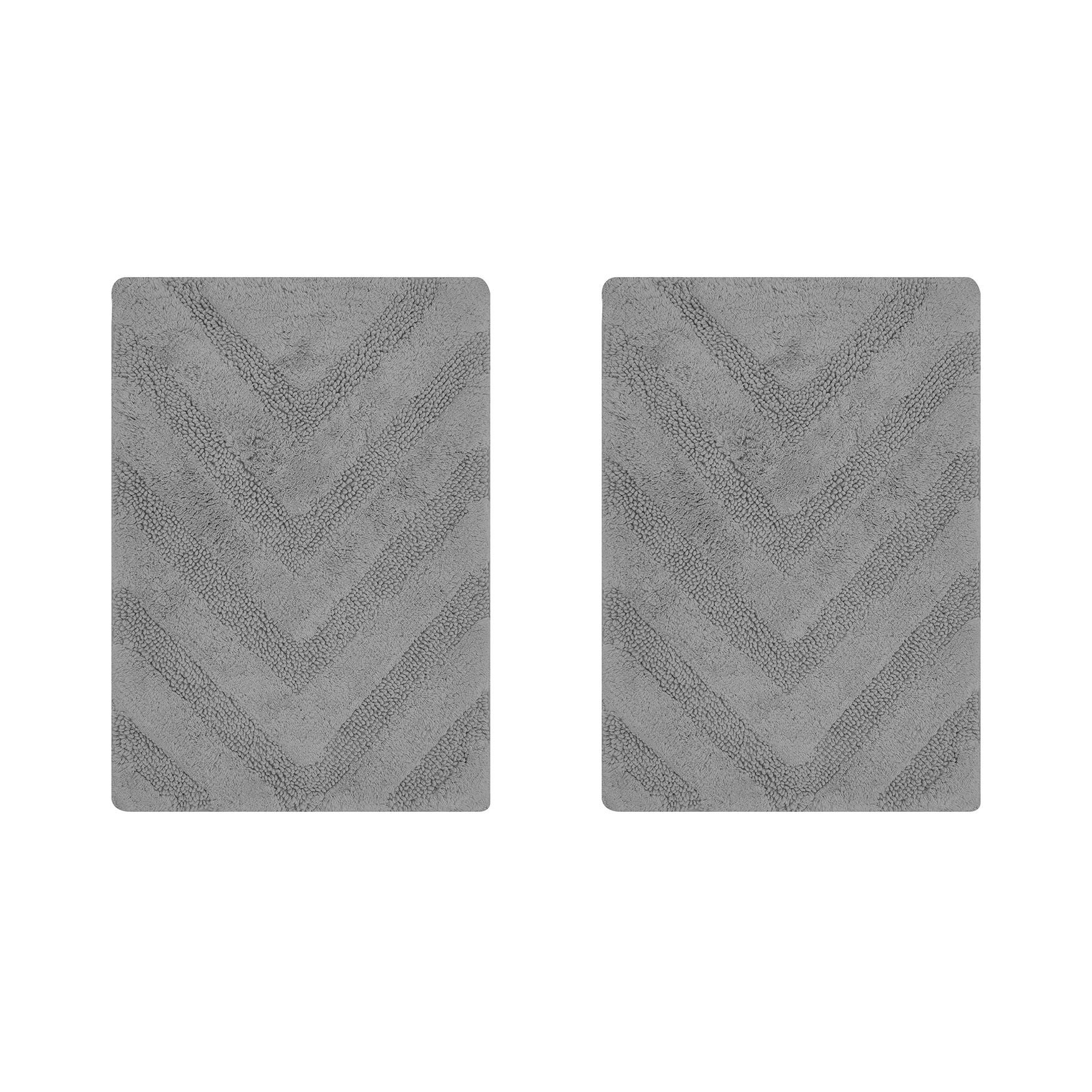 Hugo Collection 100% Cotton 2 Piece (17 inches X 24 inches | 17 inches X 24 inches) Bath Rug Set, GRAY, hi-res image number 0