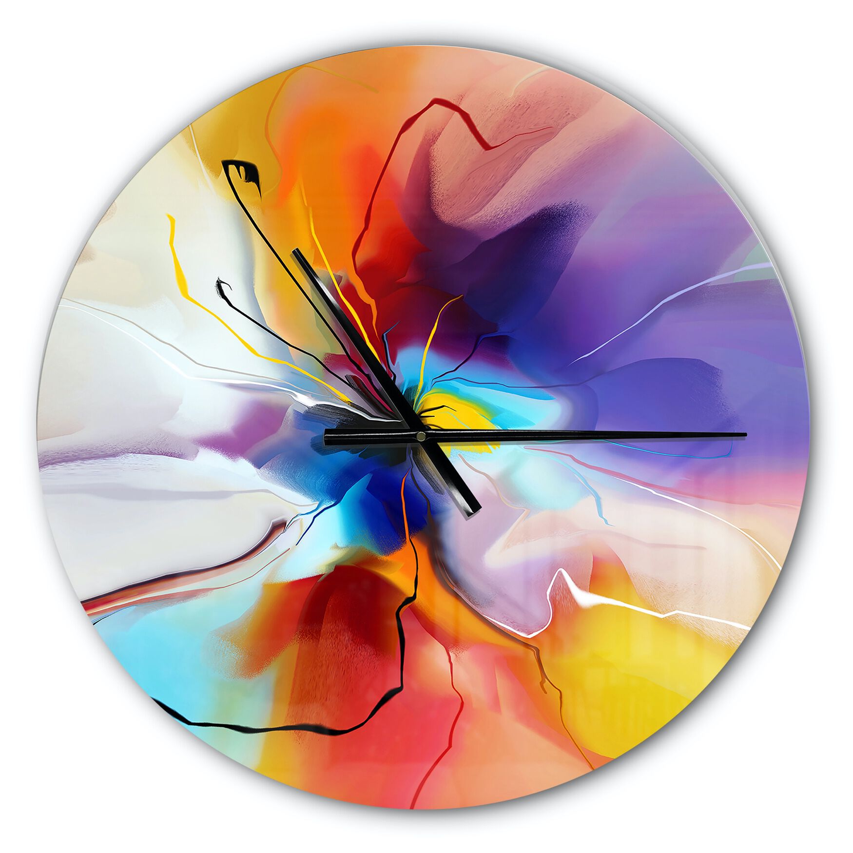 Creative Flower In Multiple Colors Farmhouse Wall Clock, , alternate image number 1