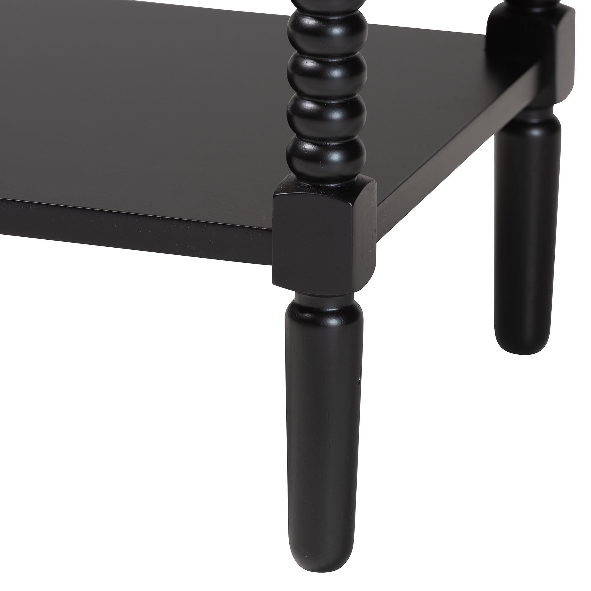 Baxton Studio Braith Farmhouse Black Spindle Wood 1-Drawer Nightstand, BLACK, alternate image number 6