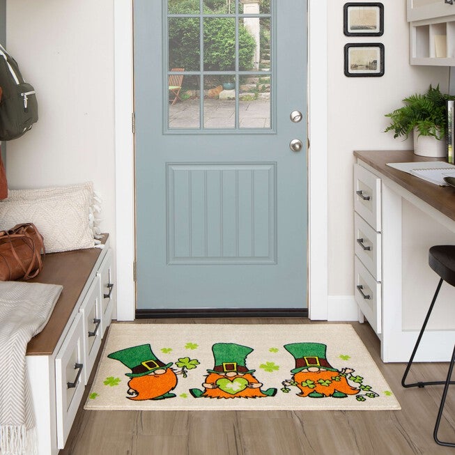 Leprechaun Clover Green Kitchen Rug, , alternate image number 7