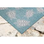 Liora Manne Carmel Seaturtles Indoor/Outdoor Rug Aqua 23"X7'6", , alternate image number null