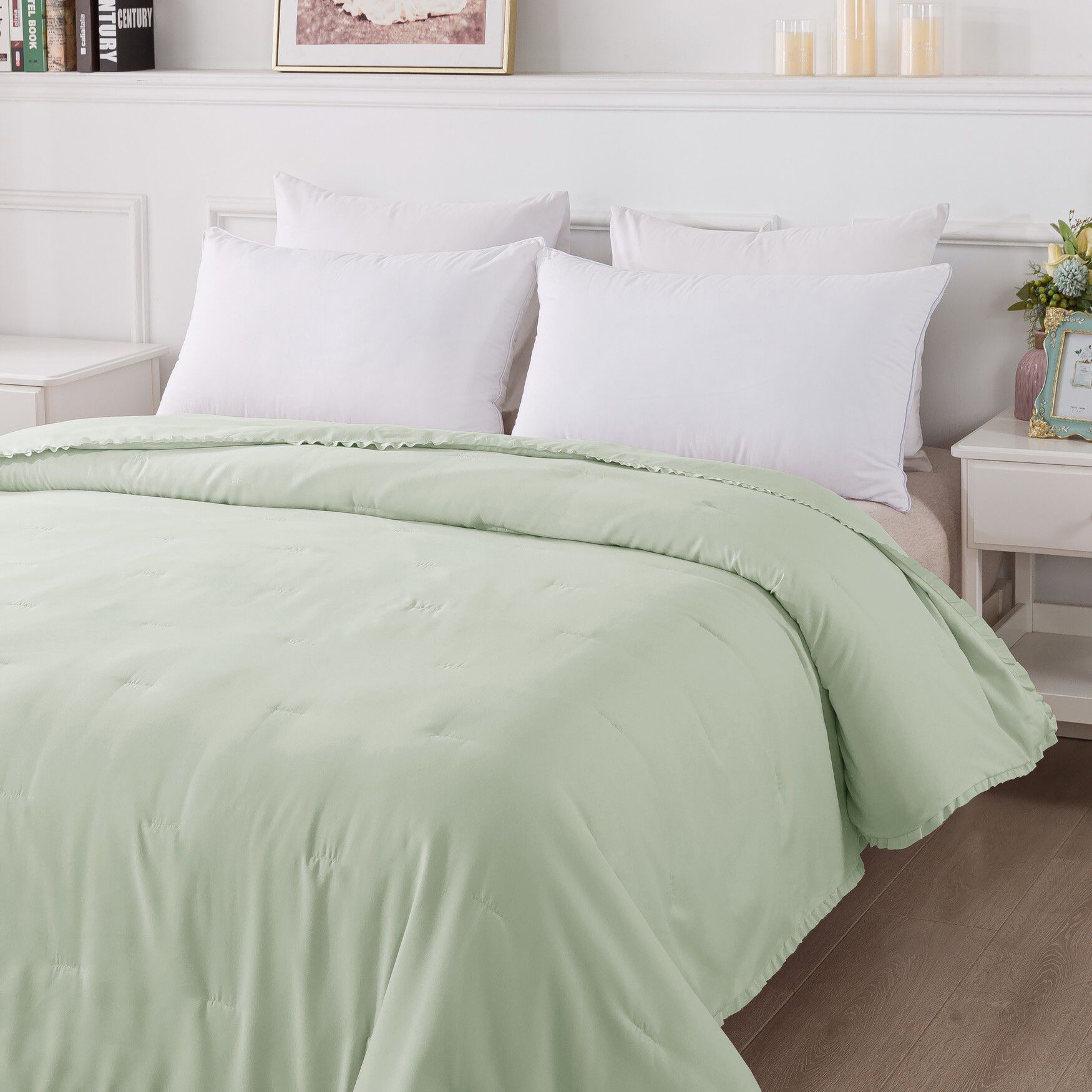 Ruffled Edge Down Alternative Blanket, , alternate image number 6