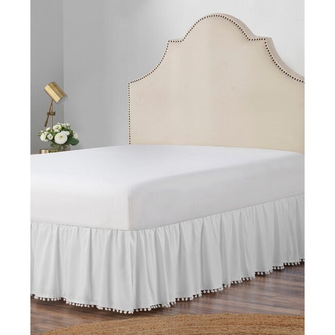 Belles & Whistles Pom Pom Trim 15 inches Drop Bed Skirt, , alternate image number 3