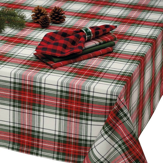 Christmas Plaid Tablecloth 60x104, , alternate image number null