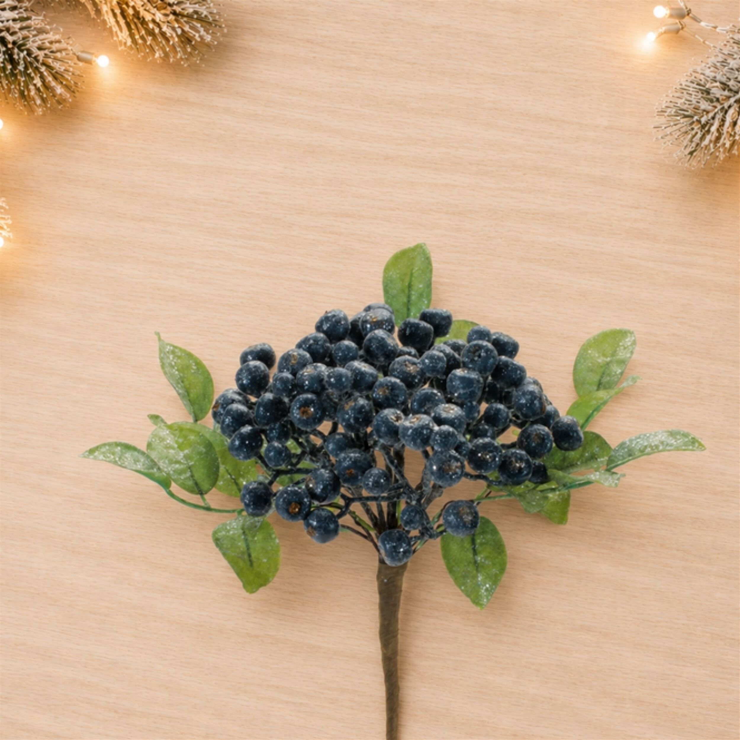 Frosted Berry Cluster (Set of 2), BLUE GREEN, alternate image number 1