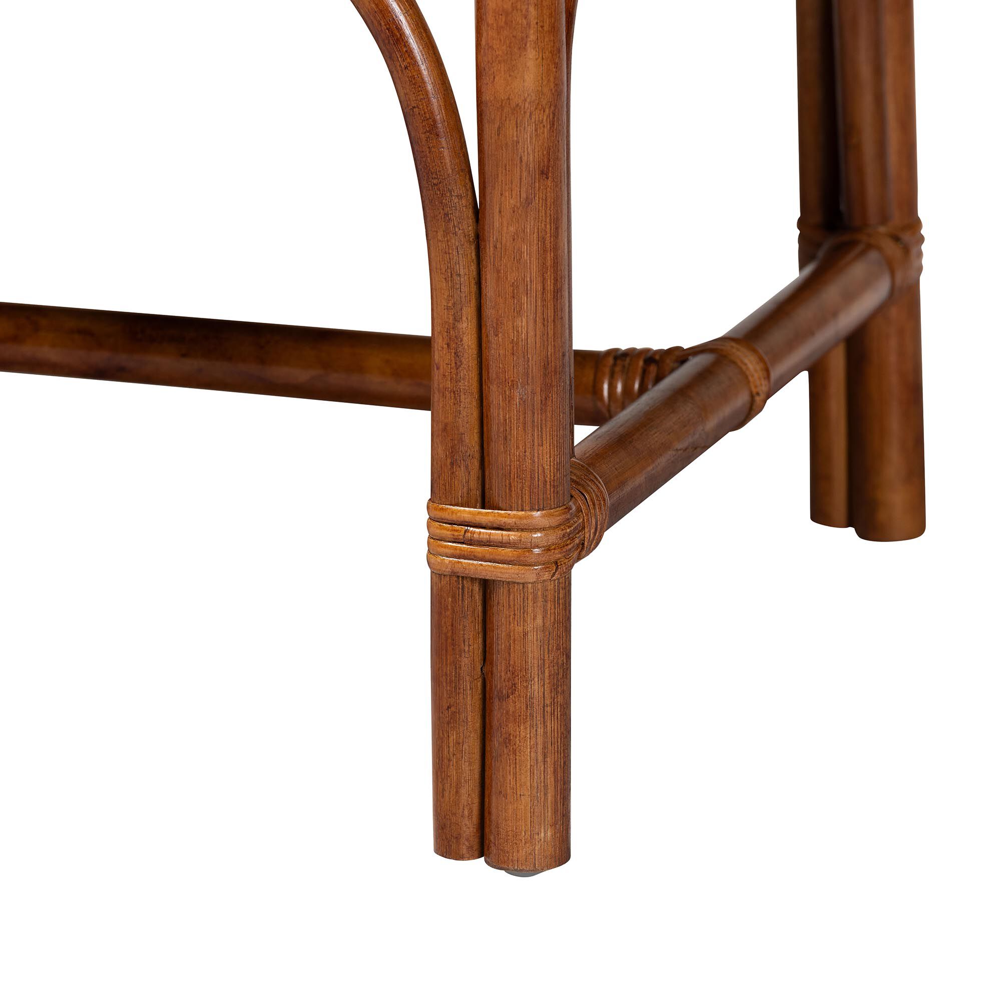 Belen Marbled Tortoise Natural Rattan Bench, BROWN, alternate image number 4