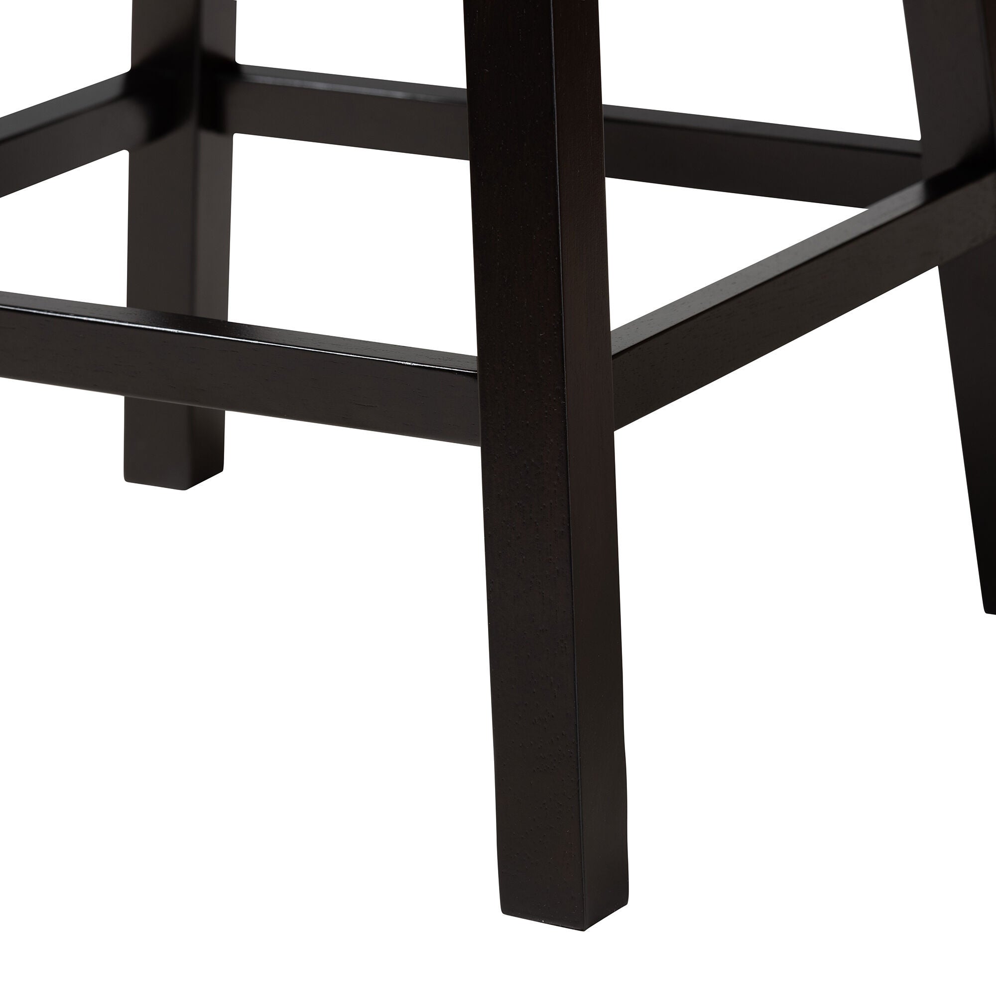 Theron Mid-Century Transitional Black Faux Leather and Espresso Brown Finished Wood 2-Piece Swivel Counter Stool Set, BEIGE, alternate image number 6