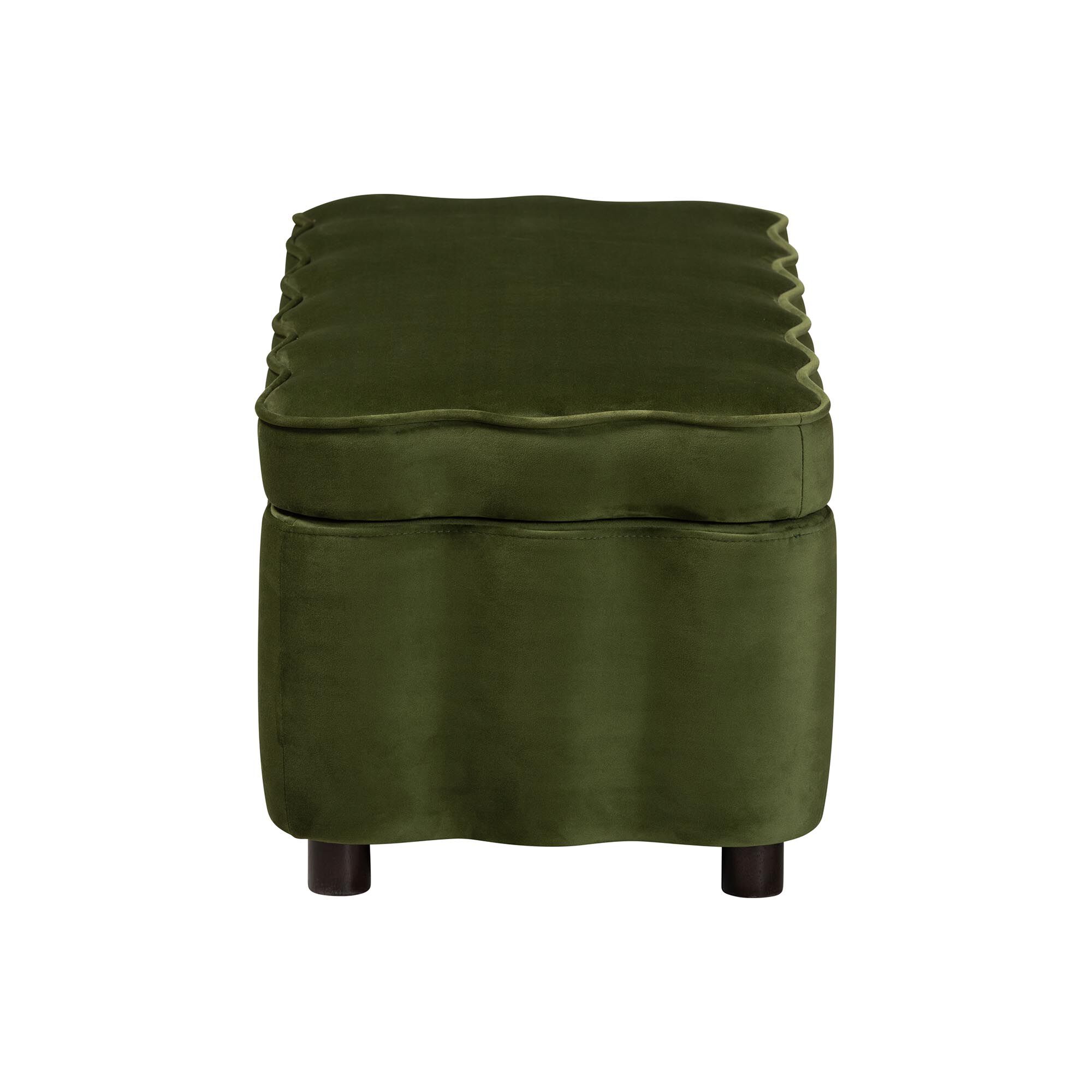 Paulina Velvet Storage Bench, GREEN, alternate image number 4