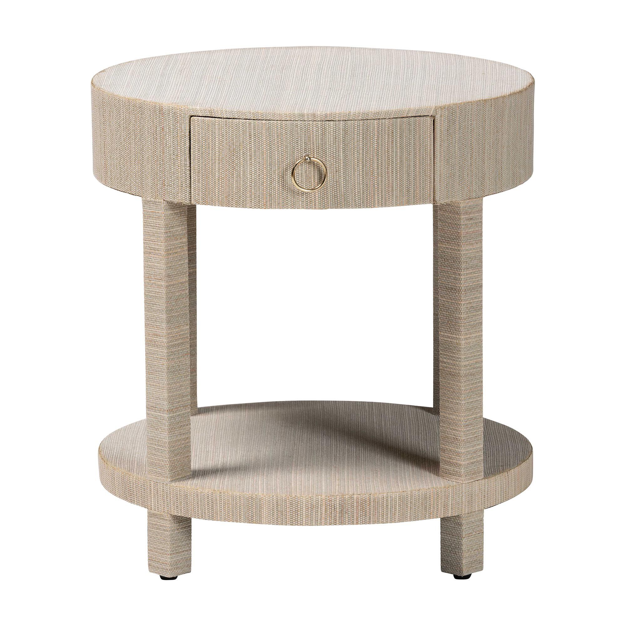 Sadia Bohemian Woven Natural Grasscloth 1-Drawer Nightstand, NATURAL, alternate image number 3