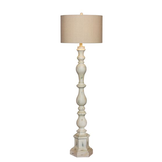 63" Antique Ivory Resin Floor Lamp, , on-hover image number null