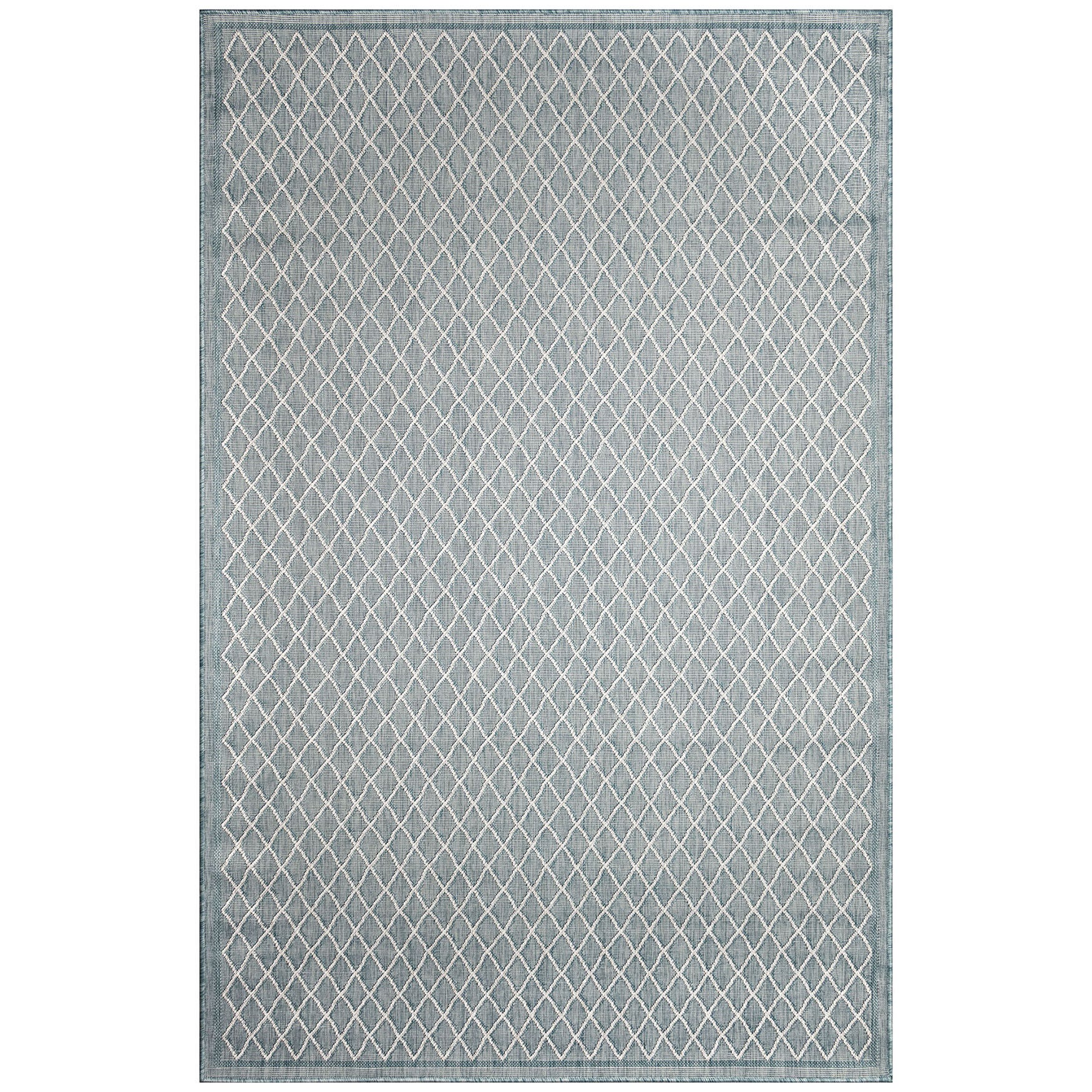Carmel Diamonds Indoor/Outdoor Area Rug Aqua, AQUA, hi-res image number 0