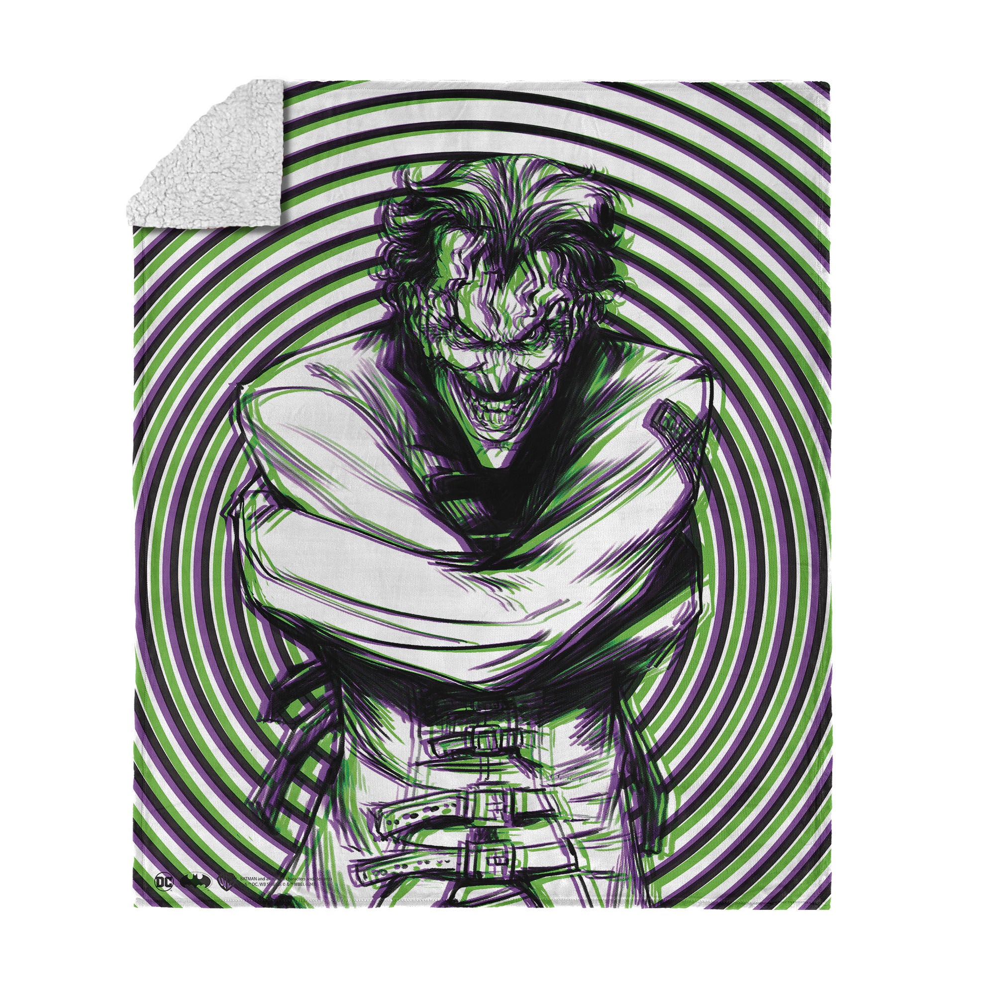 Warner Bros. DC Laughing Man Silk Touch Sherpa Throw Blanket 50x60 Inches, LAUGHING MAN, hi-res image number 0