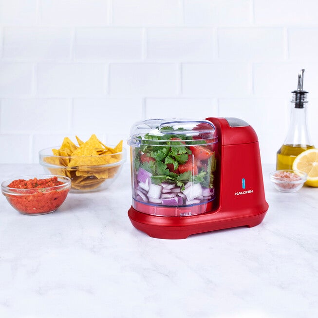 Kalorik 1.5 Cup Cordless Electric Food Chopper, Red, , alternate image number null