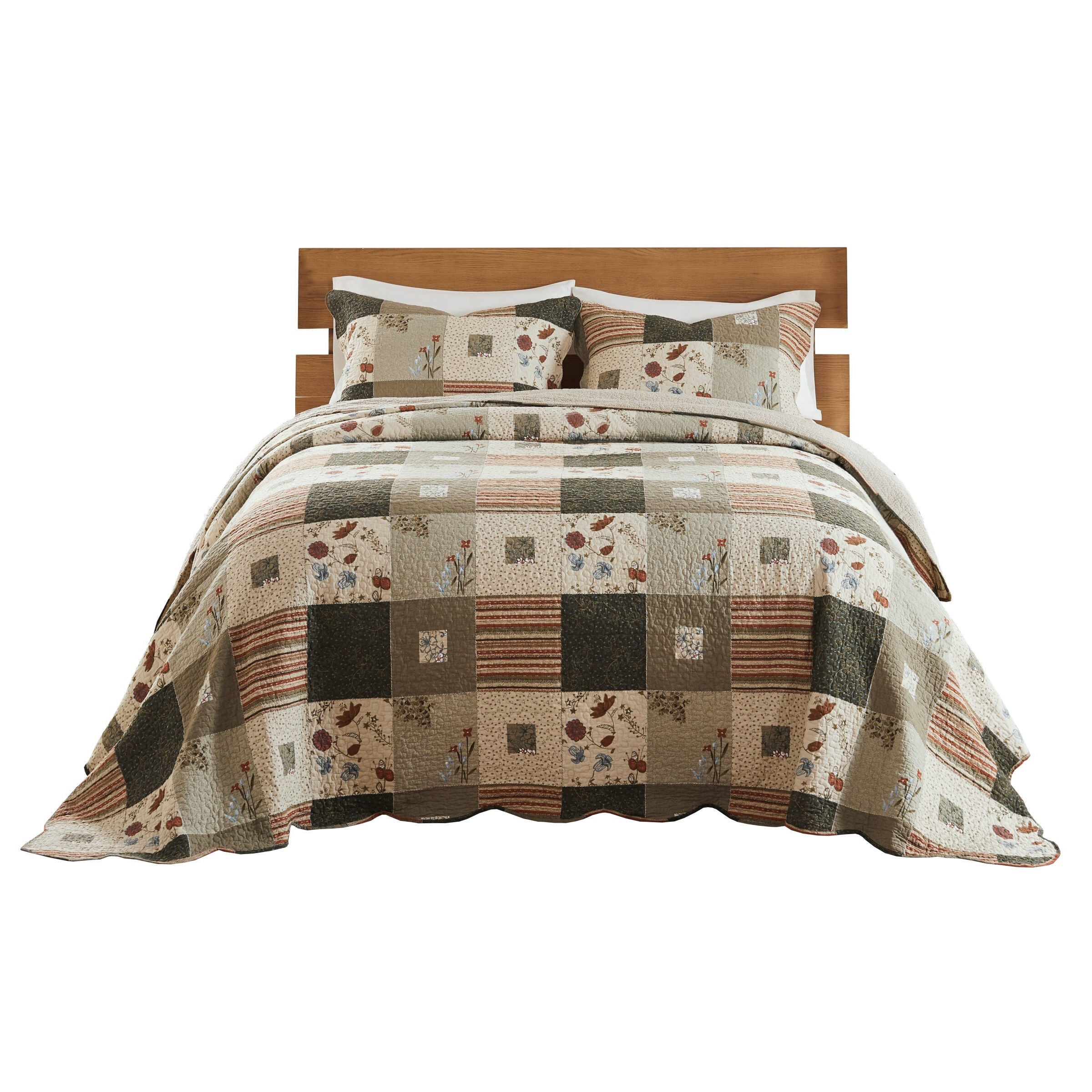 Sedona Reversible Cotton-Rich Bedspread Set, MULTI, alternate image number 3