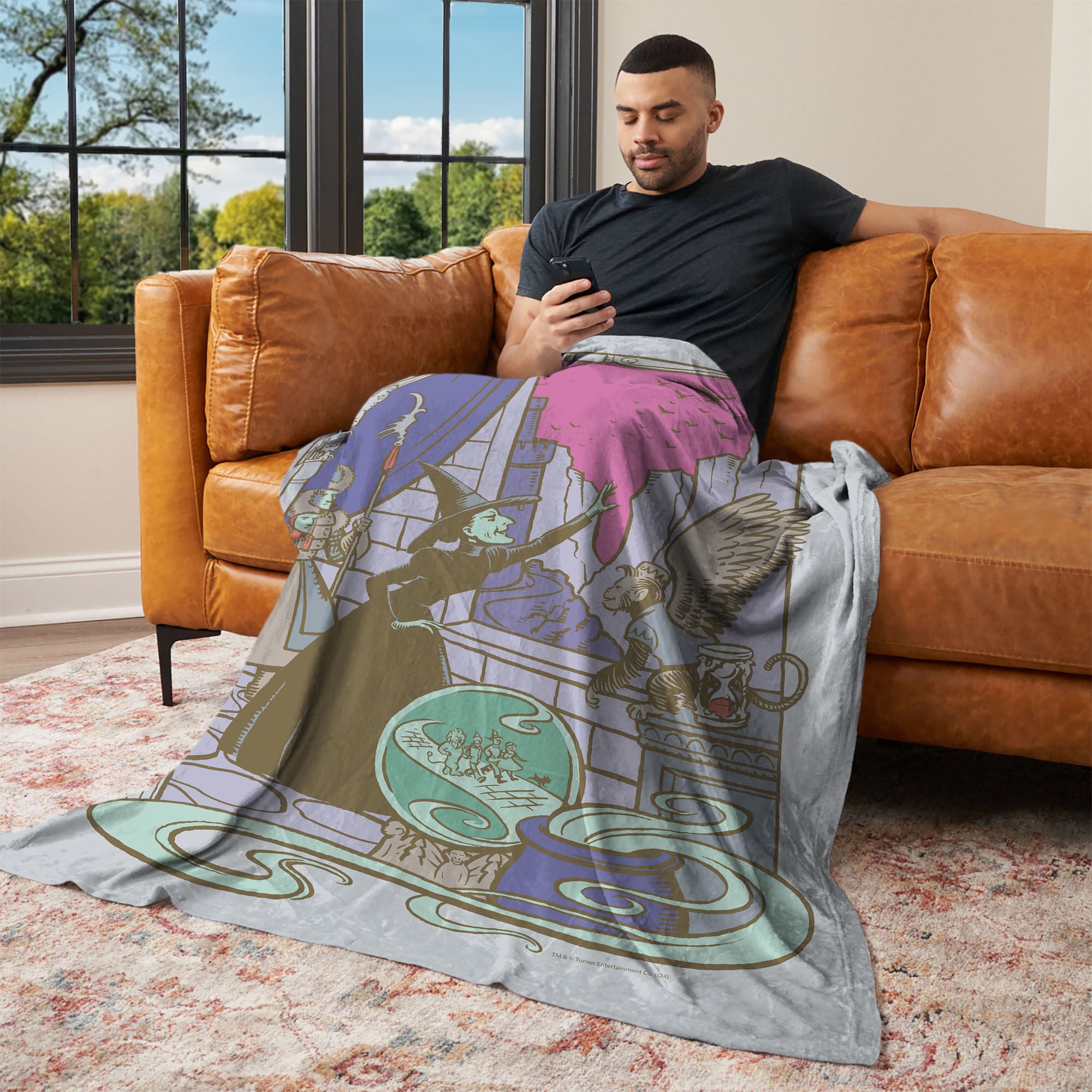 Warner Bros. The Wizard of Oz Wicked Witch Silk Touch Throw Blanket 50x60 Inches, GRAY, alternate image number 2