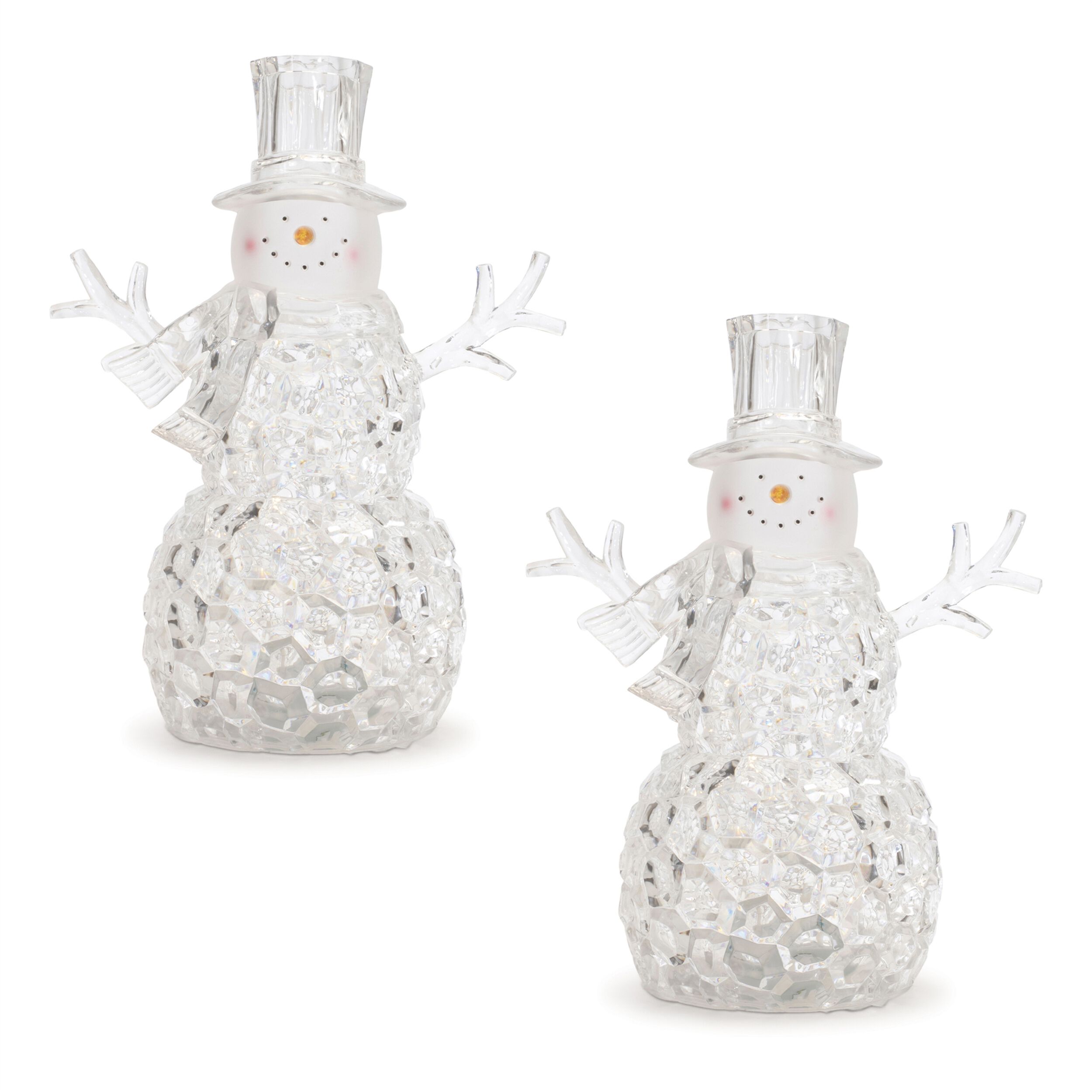 LED Snowman Snow Globe (Set of 2), CLEAR, alternate image number 3