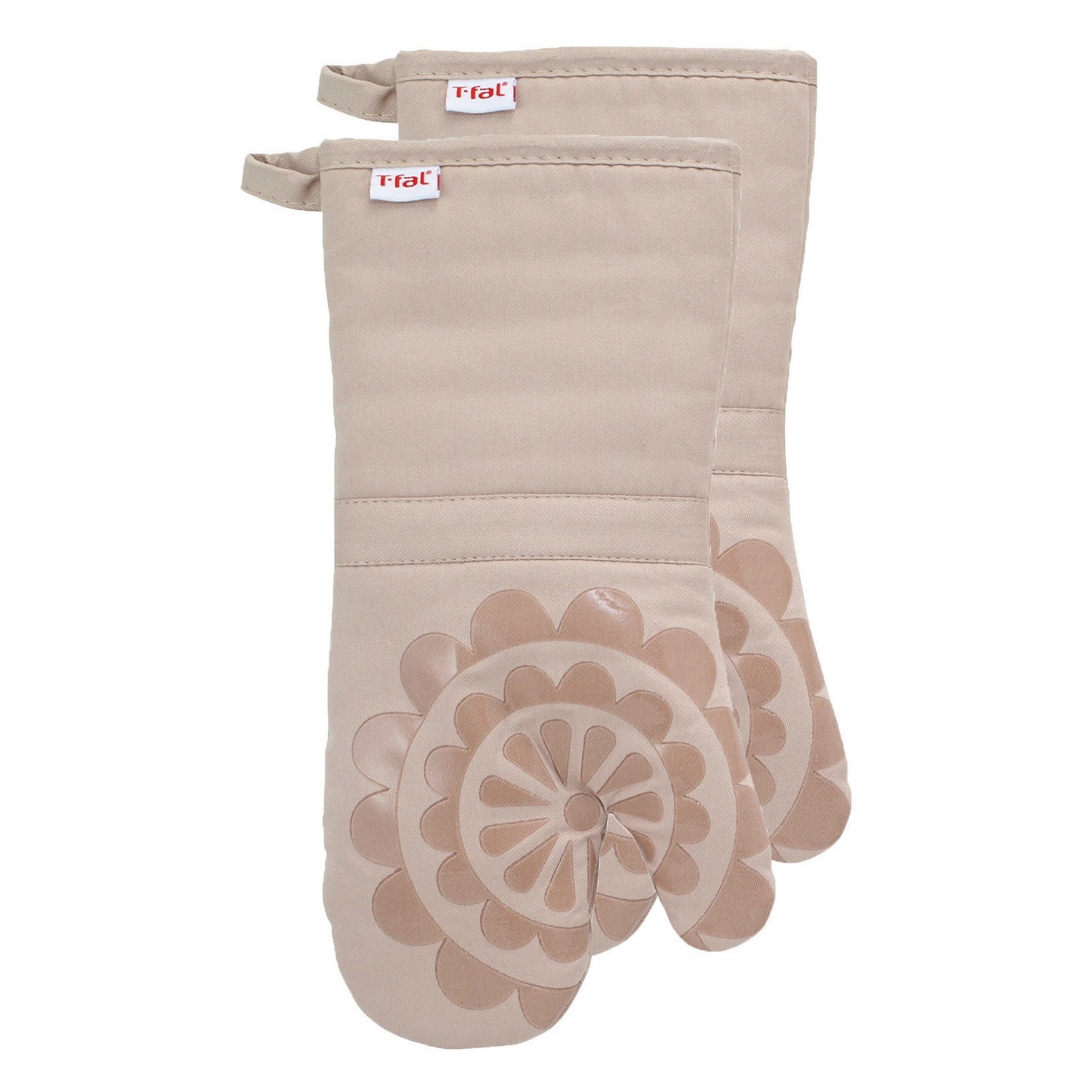 Medallion Silicone Oven Mitts, Set Of 2, SAND, hi-res image number 0