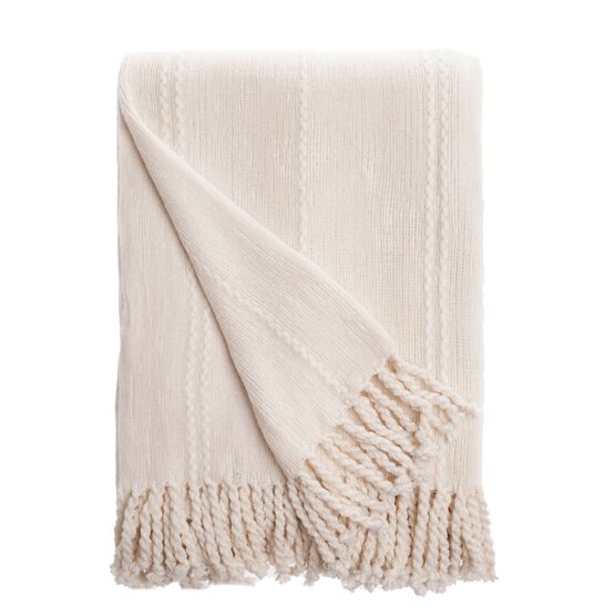 Battilo Home Cable Knit Woven Luxury Throw Blanket With Tasseled Ends, 50"x60", , on-hover image number null